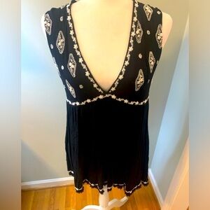 Free People V-neck embroidered mini dress, XS